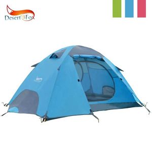 テントアンドシェルターデザートフォックス3季節の軽量テント屋外キャンプハイキングには、ハンドバッグ2〜3人のダブルレイヤーバックパックコンパクトTentQ240511が付属しています
