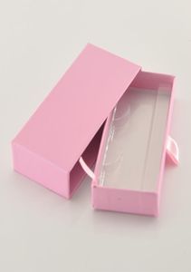 Ganze Wimpernboxen Verpackung Eyelash Box Paket Benutzerdefinierte Rechteckschublade dunkelrosa Faux Cils Tablett Make -up Speicher Hülle Bulk Vendo1804269