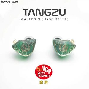 Headphones Earphones Tangzu WAN ER SG Jade Green 10mm Dynamic Driver HIFI in-ear Earphones 0.78mm 2Pin Swappable Cable L Plug with Microphone WAN ER S24514 S24514