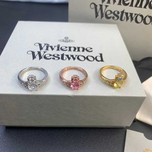 Бренд Westwoods Saturn Round Diamond Ring Женский высококлассный многоцветный модный вариант.