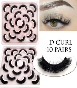 False Eyelashes 5/10 Pairs 6D Faux Mink Russian Strip LashesCurl Lash Extension Mega Lift Fluffy 15mm Natural Soft ReusableFalse5371479