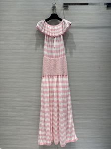 디자이너 드레스 2024 새로운 봄 여름 패션 프린트 밀라노 활주로 드레스 브랜드 같은 스타일 드레스 0514-1