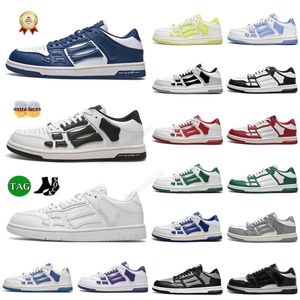 Homens de alta qualidade homens Skel top Low High Bones Skeleton Shoes Triple Black White Pink Verde Vermelho Azul Casual Treinadores Casual Designer Sneakers Sports Brand Runner