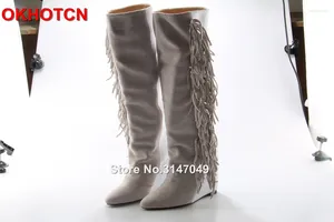 Boots Fashion Women Fringe Scede Speat Like Leather Cont Lackwork Клайт белый настение Botas Mujer Brand Shoes Женщина