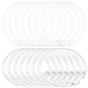 Cortinas de chuveiro anéis de cortina anéis circular ganchos de fivela de plástico haste redonda de banheiro