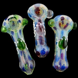 COOL Colorful Art Smoking Glass Pipes Portable Handmade Dry Herb Tobacco Filter Spoon Bowl Innovative Pocket Cigarette Holder DHL