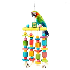 Other Bird Supplies 1pcs Parrot Chewing Toy Blocks Knots Tearing Wooden Cage Bite For African Grey Macaws Cockatoos