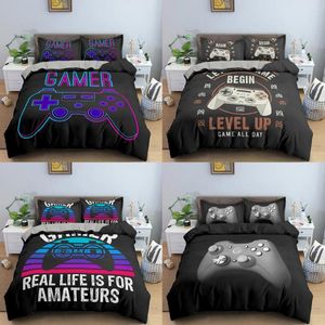 Bedding Sets Game Set For Boys Kids Comforter Quilt Cover Colorful Action Buttons Gamepad Printed Soft Microfiber Duvet