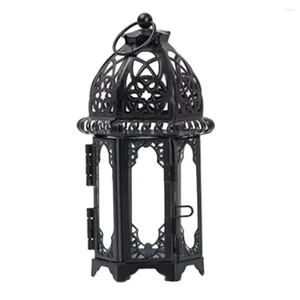 Świecane uchwyty na czysty szklany marokański styl Lantern Tealight Holder Candlestick do wystroju przyjęcia w domu Wystawa domowa