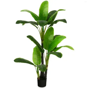 Decorative Flowers 5-foot Artificial Tree Fake Banana Plant Tropical Indoor And Outdoor-