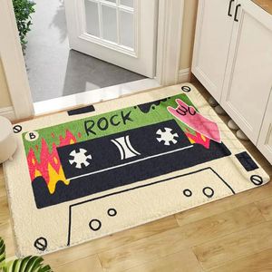 Carpets Funny Retro Cassette -Creative Entrance Door Mat- Anti-slip Floor Mats For Living Room Bathroom/Soft Huge Rugs