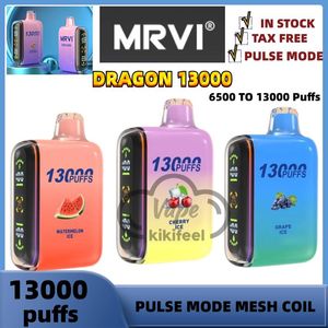 Geek Bar 15K Original MRVI DRAGON 13K PULD 9K PULD 12K Pulsläge 13000 6500 Puffs E Cigaretter Vapes Disponera med Smart Screen Display Fast Shipping Puffs