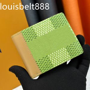 Projektant portfelowy uchwyt na karty Man Luxurys Brazza Portfels Kobiety Krótkie portfele Zielona worek kratowy skórzane damskie portfel portfela Moneta z oryginalnym pudełkiem