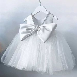Девичье платья 1-5 лет для детских девочек платье для вечеринки для маленького дурака лук на день рождения свадебное платье для малышей детские крещения принцесса y240514