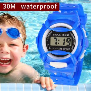 Relógios de moda para crianças meninos meninos Analog Digital Led Electronic Waterspert Wrist Watch Student Sport Watches Reloj 240514