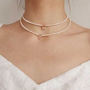 Collane di perline La collana originale retrò imita perle perle Nome collana a ciondolo regolabile fibbia in acciaio inossidabile Nuova Corea D240514