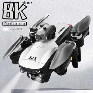 Drones New S2S Mini Drone 4K Professional 8K HD Camera Obstacle Avoidance Aviation Photography Brushless Motor Foldable Four Helicopter Childrens Toys S24513