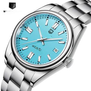 Ny produktklocka Herrens helautomatiska mekaniska klocka Fashionabla Waterproof Glow Steel Band Men's Watch