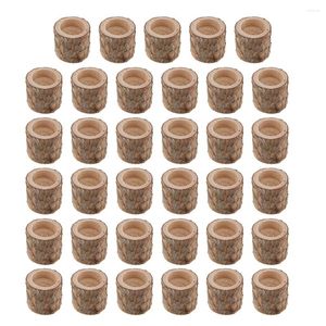 Candle Holders 35pcs Wooden Tree Stump Tea Light Holder Candlestick For Home Wedding Decoration Table Centerpiece Ornament - 5cm