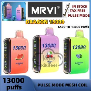 Geek Bar 15K original MRVI Dragon 13K Puff 9k Puff 12k Modo de pulso 13000 6500 Pufos e cigarros 650mAh Recarregável Battery Puff Disposition Vapes descartáveis