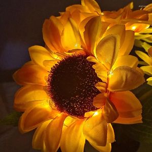Masa lambaları diken dikenli ayçiçeği LED simülasyon gece ışık lambası çiçekler dekoratif masa