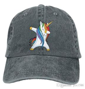 PZX Baseball Cap for Men Women Dabbing Unicorn Men039s Cot de jeans Ajustável Cap Hat Multicolor Opcional9188387
