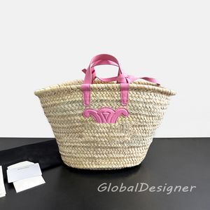 designer handbag wallet shopper handle luxury high quality summer Palm women woven beach tote bag straw casual maxi shopping large capacity picnic knitting 7A