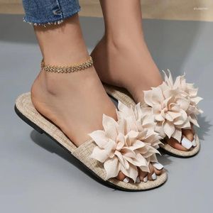 Slippers Fashion Women Flip Flops Crasual Flower Ladies Slip на туфлях женские слайды пляжные сандалии квартира для черного