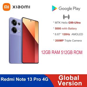 Оригинальная отремонтированная глобальная версия Xiaomi Redmi Note 13 Pro 4G Смартфон 6,67 '' 12 ГБ ОЗУ 512 ГБ