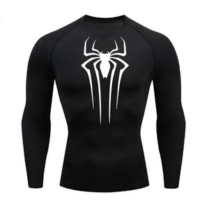 Anime Örümcek Sıkıştırma Gömlek Erkekler İçin Uzun Kollu Spor Fitness Spor Giyim Rashguard Vücut Yapımı Kuru Fit Giysileri Koşu Giyim 240514