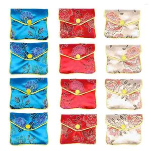 Jewelry Pouches NUOLUX 12PCS Chinese Traditional Pouch Bag Coin Purse Embroidery (Random Style And Color)