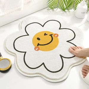 Dywany kreskówkowe kształt kwiatowy dywanik toaleta wyciekacza woda w łazience chłonne non ślizg słodkie dywany salon sypialnia mata kawaii