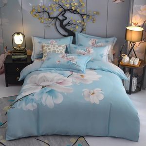 Bedding Sets Chinoiserie Floral Duvet Cover estilo asiático Vintage Blossom de algodão de algodão macio de lençolas de capa de cama