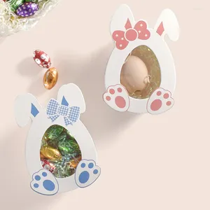 Gift Wrap 5/10Pcs Egg Shape Easter Candy Box With Window Chocolate Cookie Packaging Boxes Wrapping For S