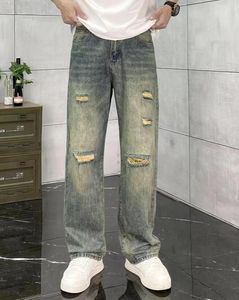 2024 neuer modischer Durchbruch beliebter Männerdesigner Jeans Luxusmarke Herren Running Air Force One Jeans