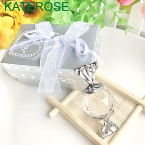 Party Favor 5/6st Clear Crystal Candy Figures i presentförpackning Baby Birthday Ornament WeddingBridal Shower Favors