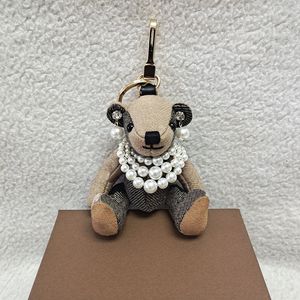 Дизайнерский клетчатый медвежьей маничники Ladies Luxry Sweater Bear Bear Bag Cael -Key Chain Fashion Car Cake Кольцо с подарочной коробкой