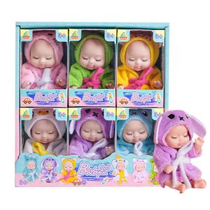 Bookrobe Doll Bottle Box kawaii 6pcs/lot 11cm carino baby neonato mini bambola bambola per bambini giochi di ragazze espresse oggetti di Natale regali di Natale