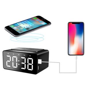 Bluetooth speaker, new wireless charging clock, LED alarm clock sound system, popular foreign trade product, new wireless charging Bluetooth sound system