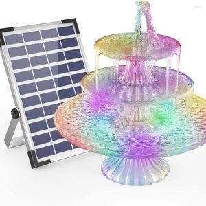 Dekoracje ogrodowe 5.5 W Solar Power Fontanna DIY Pompa wody z 3000 mAh lampy baterii do dekoracji zewnętrznej karmnika ptaków