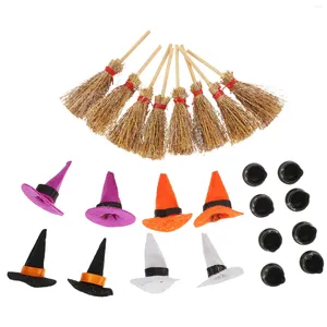 Party Decoration Halloween Mini Felt Witch Hats Set Wine Bottle Decor Diy Craft For Home Bar Supplies