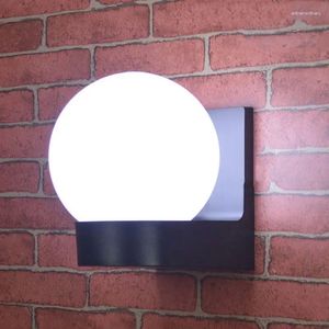 Wall Lamp Modern Ball Outdoor Garden Glass Balcony Aisle Step Lights Corridor Street Fence Park Lighting Buitenlamp