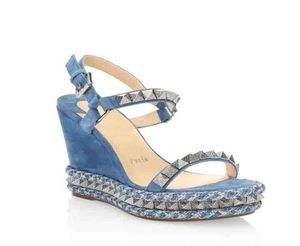 Sandalo a cuneo femminile tacchi alti cinghia caviglia scarpe ded scarpe piraclou designer di lusso donna sandals6701824