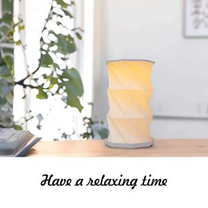 Table Lamps Intelligent touch rotating folding paper lamp creative luminous gift small night lamp warm light paper carving atmosphere lamp