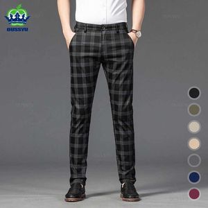 Men's Pants New Mens Trousers Fashion Business Classic Stripe Plaid Black Solid Color Trouser High Quality Formal Suit Pants Male 30-38 Y240514