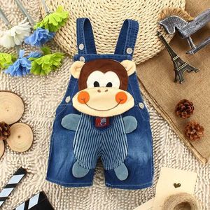 Overalls Ienens Childrens Baby Boys Denim Shorts Childrens Cartoon Overalls Childrens Casual Clothing Fashion Dungaraes 1 2 3 Jahre D240515