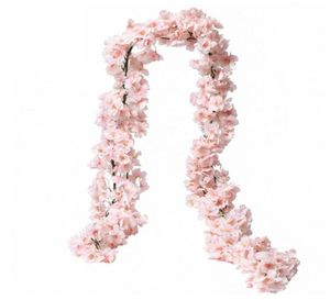 Flores decorativas grinaldas 18m Blossom artificial de cerejeira decoração Garland Fake Silk Sakura Flor Wall Decoration Ornament2892363