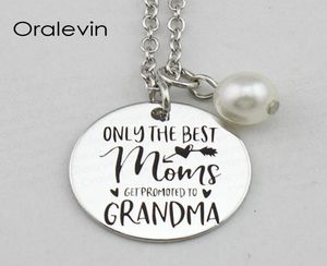 Endast mammorna blir befordrade till mormor Inspirational Hand Stamped Graved Charm Pendant Necklace Jewelry18Inch22mm10pcslo8336223