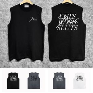 RHUDE 24SS NEW DESIGNER MENS TANK TOPS TRENDY Märke andas Summer Cotton Sleeveless T Shirts ZJBRH048 Vintage Letter-tryckt Vest Size S-XXL