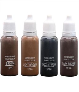 New 4 Colors USA Brow Microblading Pigments Inks Dark Light Brown for Eyebrows Permanent Makeup Basic Eyebrow Dye for Tattooing6741903